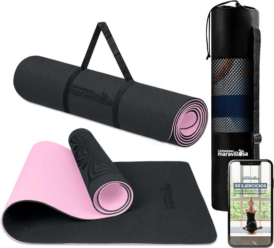 Colchoneta Antideslizante para Yoga, Pilates, Fitness, GYM | 183x61 cm