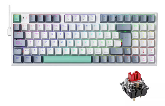 Teclado mecánico K500 Gamer Alambrico Español Hot Swap Rgb